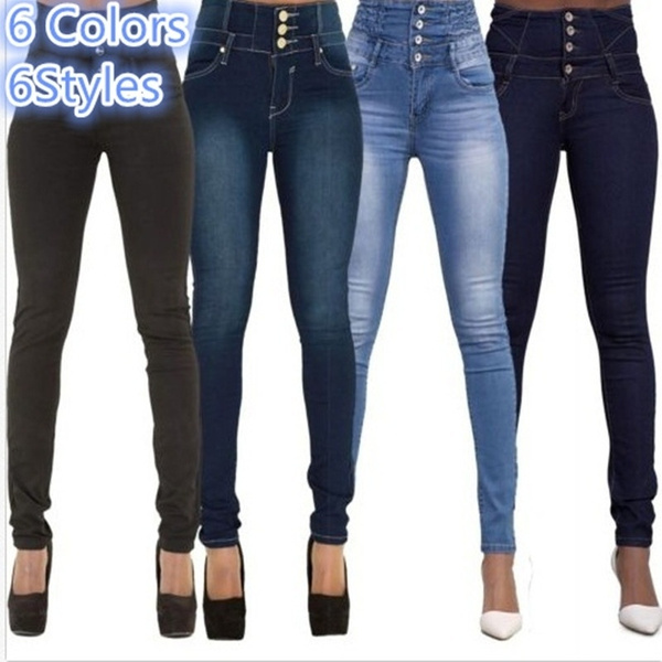 high waist pants denim