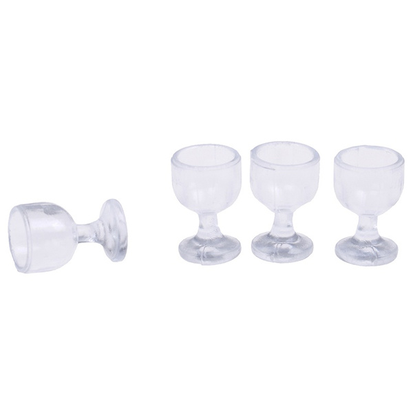 4Pcs 1:12 Dollhouse miniature clear cups doll house kitchen wine glass  sp RSDE 