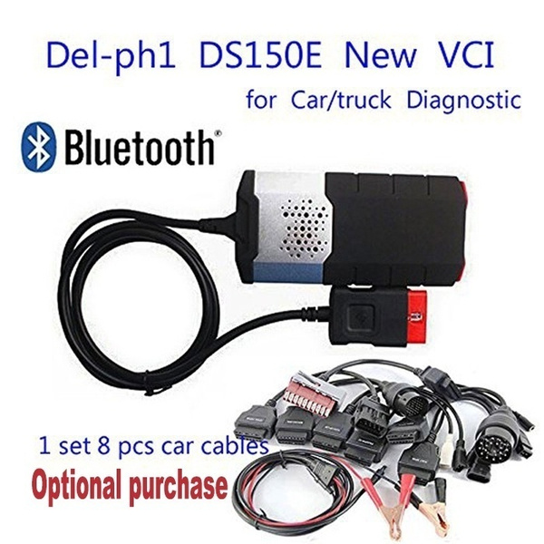Obd Scanner for Delphi Ds150e 201503 R3 Keygen Bluetooth Obd2 Diagnostic  Scanner Tool +8 Pcs Car Cable