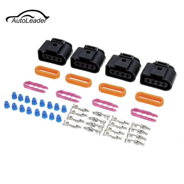 Muzzys (SET OF FOUR) IC39 2011340 1J0998724 COMPATIBLE WITH Audi 2000-2009 Ignition Coil Connector Repair Kits 4PCS A3 A4 A6 A8 Allroad Quattro RS4 S5 S6 S8 TT 00 01 02 03 04 05 06 07 08 09