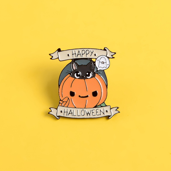 Pin Anstecknadel Halloween Kürbis 
