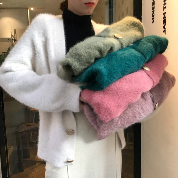 Fluffy mohair outlet coat