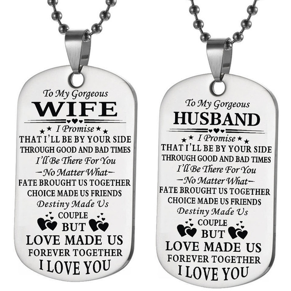 Dog Tag Pendant Necklace Lovers Jewelry 
