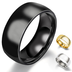Steel, 8MM, wedding ring, Silver Ring