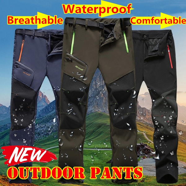S-5XL Plus Size Men Spring Autumn Thin Outdoor Waterproof Hiking Trousers  Camping Climbing Fishing Trekking Softshell Long Pants Plus Size