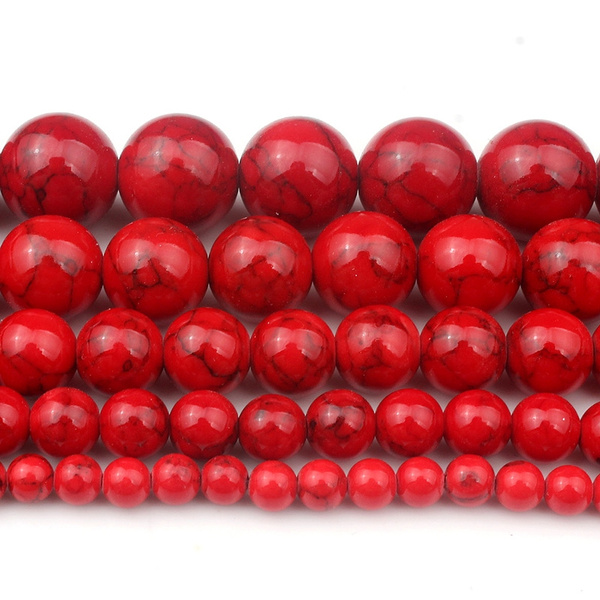 Red Howlite Turquoise Gemstone Round Beads 2mm 3mm 4mm 6mm 8mm 10mm 12mm 16" 