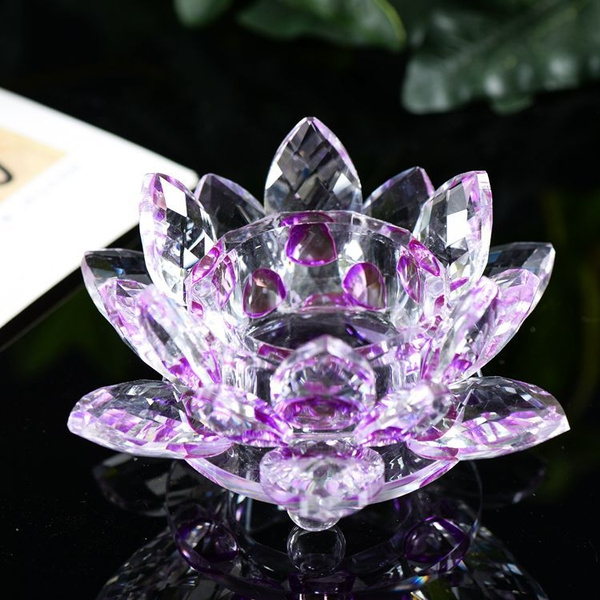 Crystal Lotus Candle Holder Feng Shui Bowl Candlestick Centerpiece Party Decors 