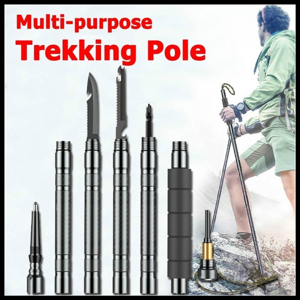 Folding Trekking Pole Hiking Selfdefense Stick Mountain Camping ...