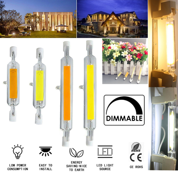 Ranpo Dimmable R7s LED 78mm 118mm COB Light Bulb 7W 12W 15W 25W Ceramics  Glass Tube Lights Equivalent 50W - 250W Halogen 110V 220V Bulb