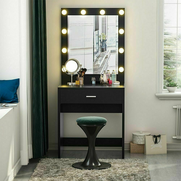 Fashion Vanity Makeup Large Mirror, Led Lights For Dresser