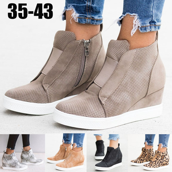 2019 Women Hidden Wedge Shoes Platform Sneakers Loafers Ankle Boots(Choose A Shoe That Is One Bigger Than Usual) | Wish