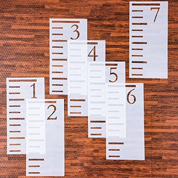 7 Feet Growth Chart Stencil Kids Height Reusable Ruler Template Painting On Wood Measuring Wall Decor Rustic For Farmhouse Pieces Wish - Wall Height Chart Wooden