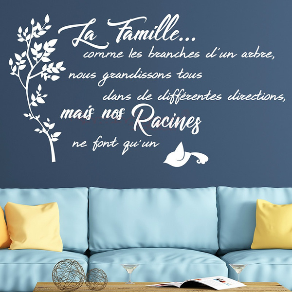 Sticker Citation La Famille Comme Les Branches Vinyl Wall Art Decor Mural Decal Living Room Home Decor Poster House Decoration Wish