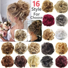 1PC Women's Fashion Tail Hair Extension Bun Hairpieces Scrunchie Wave Curly Elastic Synthetic Hairpieces