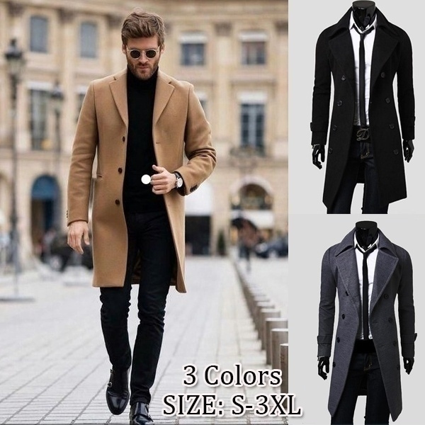 Men's Jacket Solid Color Fake Two Piece Zipper Buttons Coat Long Sleeves  Leisure Casual Overcoat for Autumn Winter ropa hombre