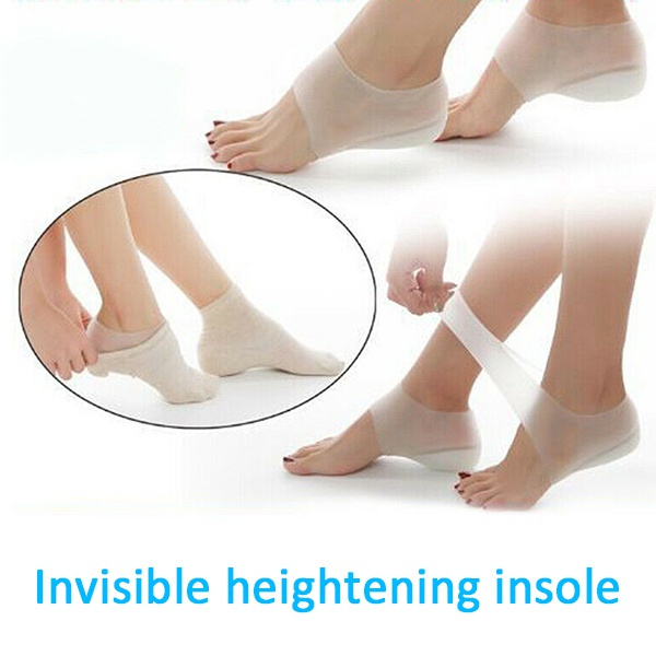 Invisible Height Lift Heel Pad Sock Liners Increase Pain G0J9 Insole NEW Re N3Z2