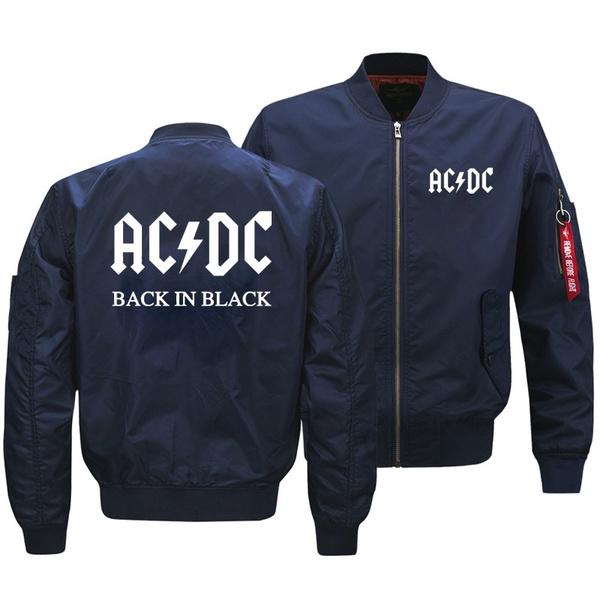 New Back In Black Acdc Flight Jacket Coat Spring Unisex S Leisure Jacket Collar Code Air Force Pilots Motorcycle Jacket Wish