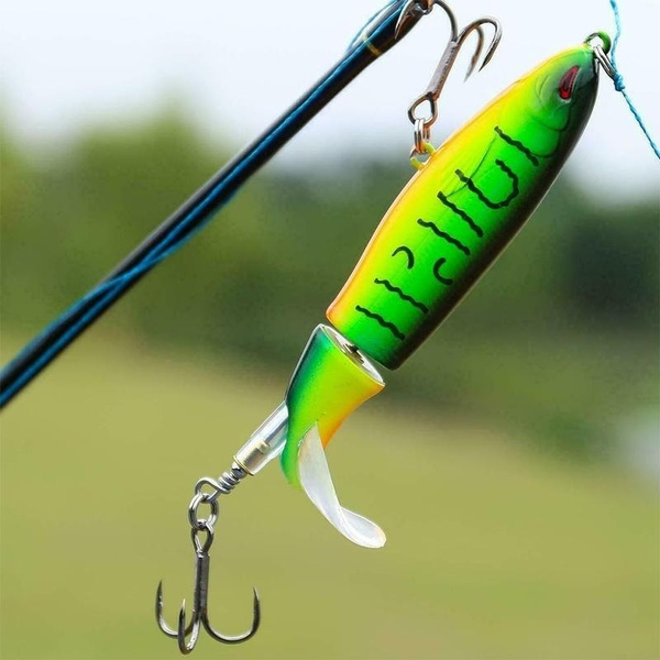 Whopper Plopper Topwater Floating Fishing Lures Rotating Tail for Bass Chub Pike
