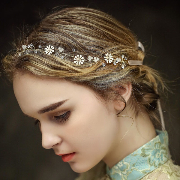 Fashion Crystal Rhinestone Wedding Headband Party Daisy Flower Hair Tiara  Banquet Hair Accessories Headdress Hair Band | Wish