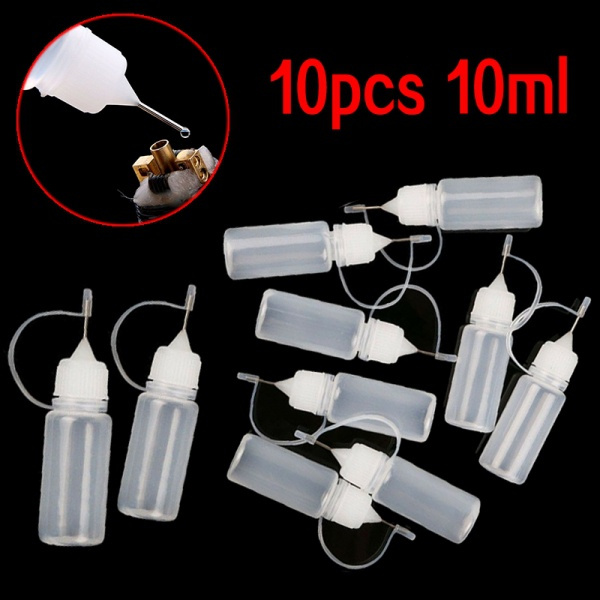 10Pcs 10ML Craft Tool Empty Plastic Bottle Glue Applicator Needle Tip  Squeeze