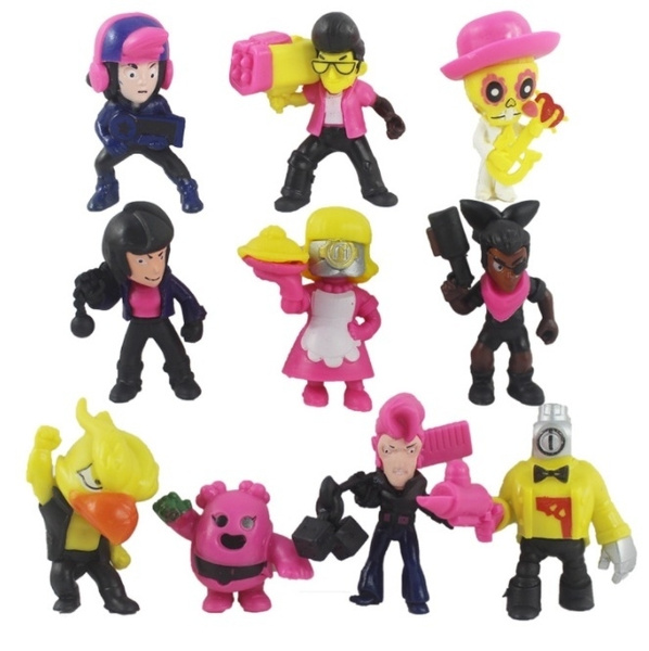 2019 10pcs 3 7cm Original Brawl Stars Games Action Figure Toy Doll For Gift Halloween Gifts Statue Holiday Gift Wish - shopping roblox action figures statues toys games on