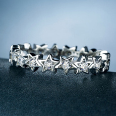 Sterling, DIAMOND, Star, Women Ring