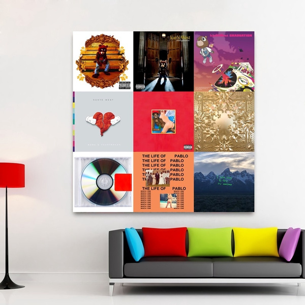 Kanye West A Mix Poster Music Al Print Silk Wall Art Home Decor Wish - Kanye West Home Decor
