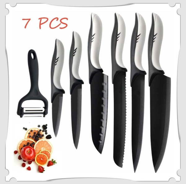 Kitchen Knife 7 Piece Black Sharp Set for Kitchen Stainless Steel