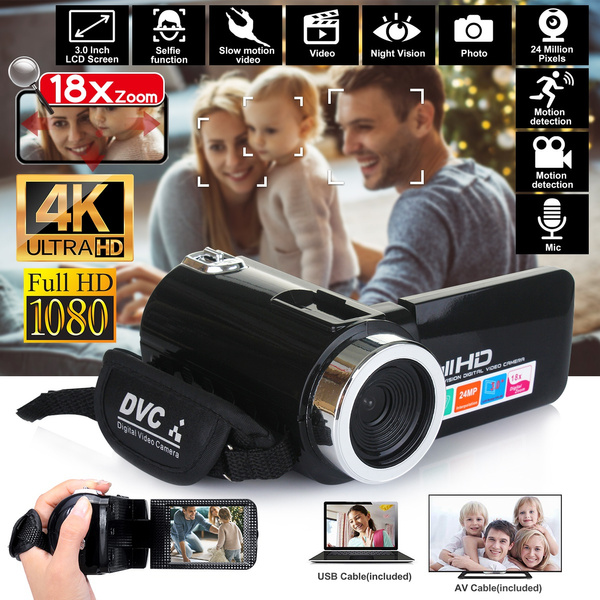 Video Camera, 1080P FHD Camcorder 30FPS 24MP Vlogging Camera for