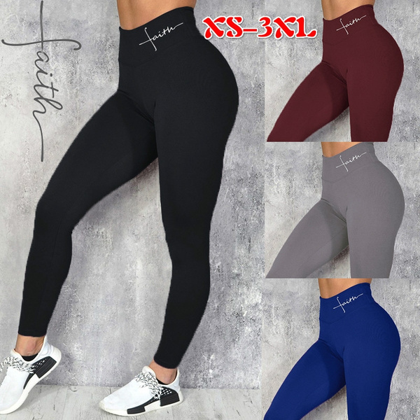 Womens High Waisted Leggings Yoga Gym Sport Running Fitness Pants Gym XS-3XL 