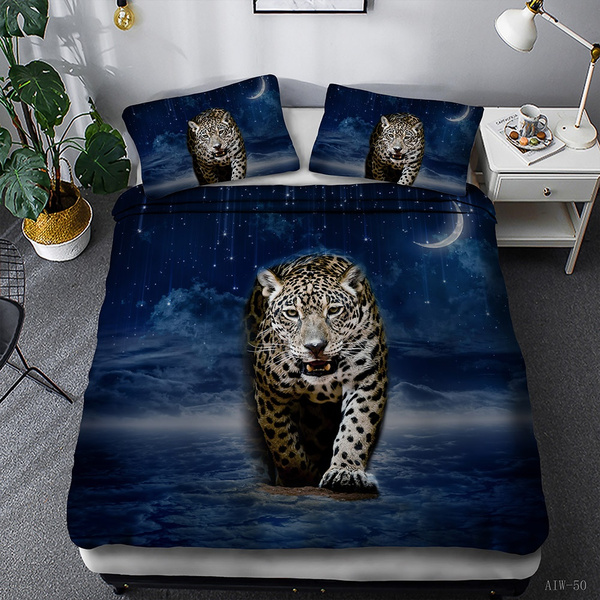 Animal Print Duvet Quilt Cover Set Single Double King Super Pillowcases Leopard 