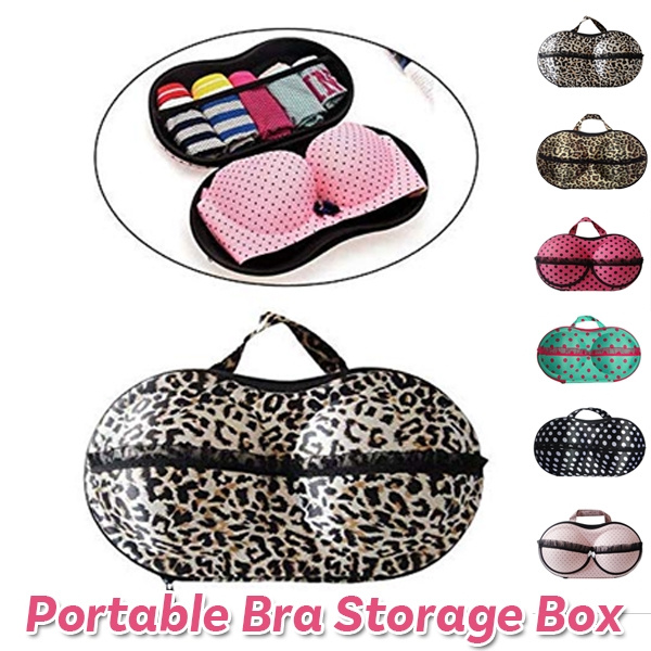 Bra Case Protective Bra Underwear Storage Organizer Portable Collapsible  Closet Travel Bra Box Case Travel Organizer Bag for Women Bras Underwear