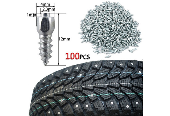 10x 100pcs 6.5mm/0.26inch Wheel Tyre Stud Screws Snow Tire Spikes for Bike Car S 
