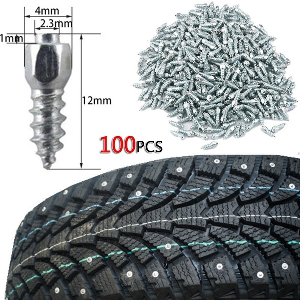 100pcs 12mm Anti-Slip Snow Screw Stud Keenso Motorcycle Car Truck Wheel Tyre Snow Chains Tire Spikes Trim 