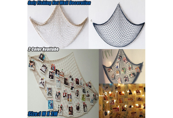 1m X 2m House Decorative Fishing Netting Cotton Rope Wall Decoration  Fishing Net ( Only Fishing Net)