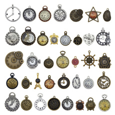 jewelrymakingsteampunkaccessory, clockwatchfacecharmsalloynecklacependant, Jewelry, Clock