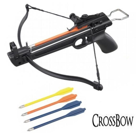 Powerful Tactical Crusader Hand Held Hunting Archery 50LB Pistol Crossbow  Gun Cross Bow Arrows For Fishing Outdoors Survival Practice Shooting Tool