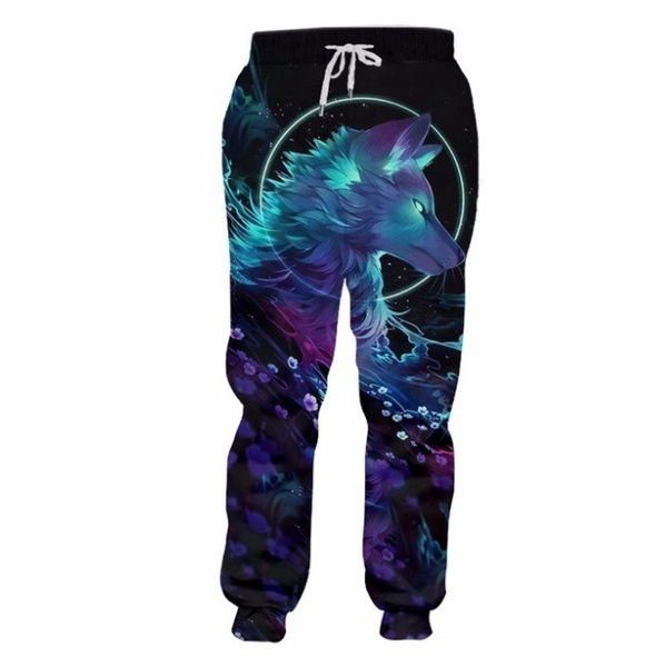 Hip Hop Sportwear Punk Casual Loose Track Pants Autumn Men Cool Print  Galaxy Space Wolf 3d Sweatpants Joggers Pants