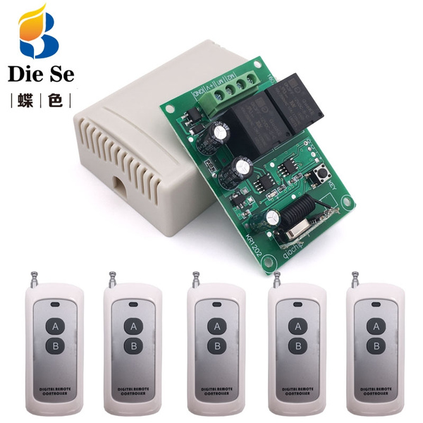 12V Secure Wireless RF Motor Remote Control Relay Switch Universal ...