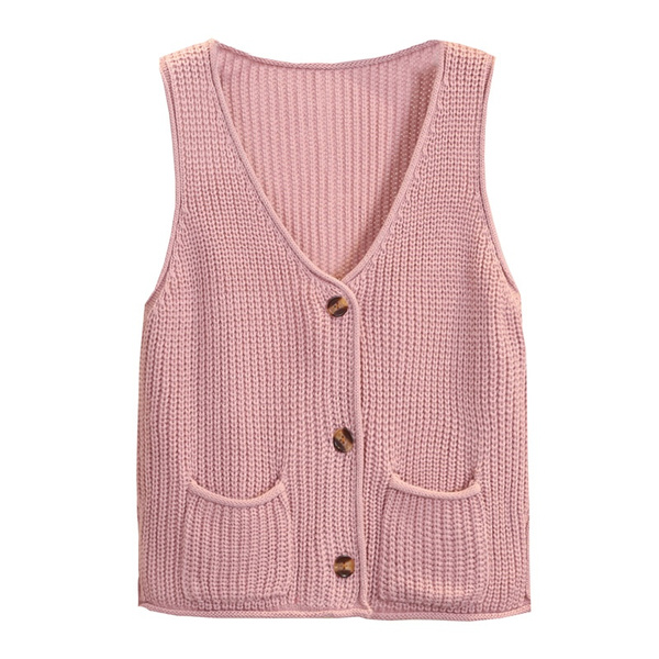 Sleeveless cardigan with on sale pockets