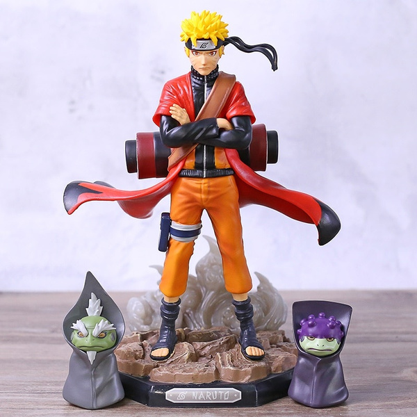 Naruto Shippuden Uzumaki Naruto Sage Mode With Shima Fukasaku Statue Figure Collection Pvc Model Toy Wish