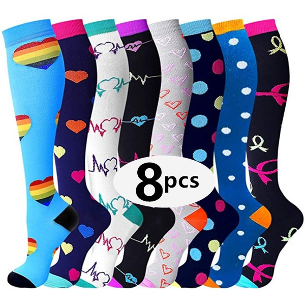 8PCS Compression Socks 15-20 mmHg is Best Athletic&Medical for Men ...