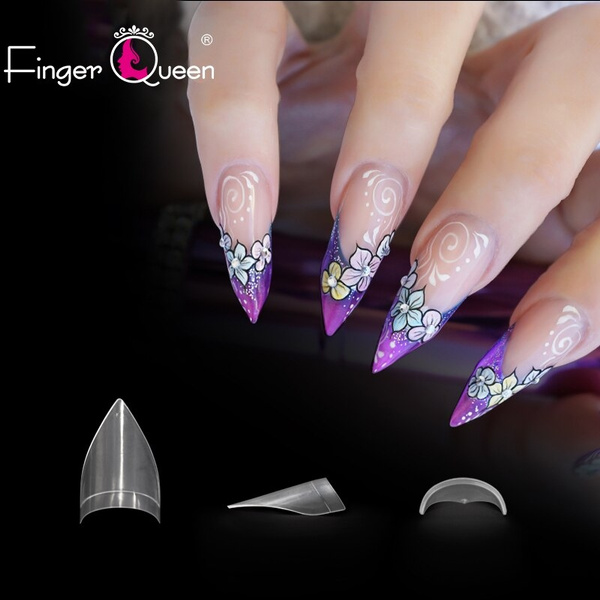 Fashion Women Actor French False Acrylic Nail Tips Half Cover Tips Coffin Fake Nails Uv Gel Manicure Nails Art Decroationfq29 Wish