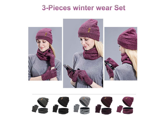 Disney Princess Palace pets 3 pieces winter Set Beanie gloves scarf 