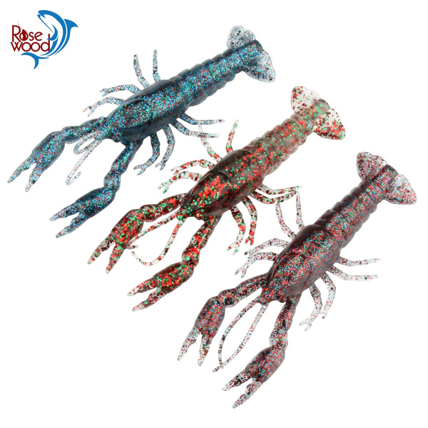 1pcs Crawfish Soft Bait Lures Lifelike Silicone Crayfish Jig Head