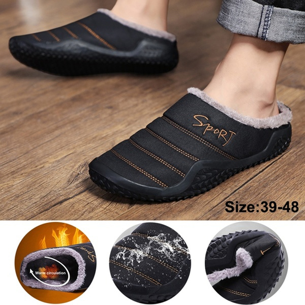 Slip-on Indoor Outdoor Machine Washable House Shoes DREAM PAIRS Men's Water-Resistant Winter Warm Slippers