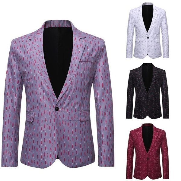 2019 New Mens Striped Blazer Slim Fit Blazer Business Casual Mens ...