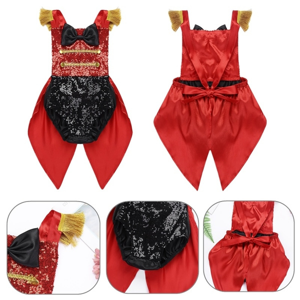 Infant Baby Girls Ringmaster Circus Costume Sleeveless Sequin Bowknot