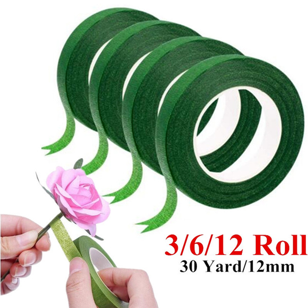 CCINEE 2 Rolls Dark Green Floral Tapes, Bouquet Stem Wrap Tapes For Flowers Making Florist Adhesives 0 5 Inch Wide By 60 Yards