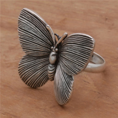 butterfly, Sterling, butterflyring, Fashion